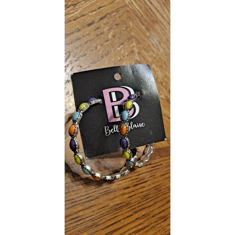 Southwest Style Colorful Hoop Earrings By Bella Blaise